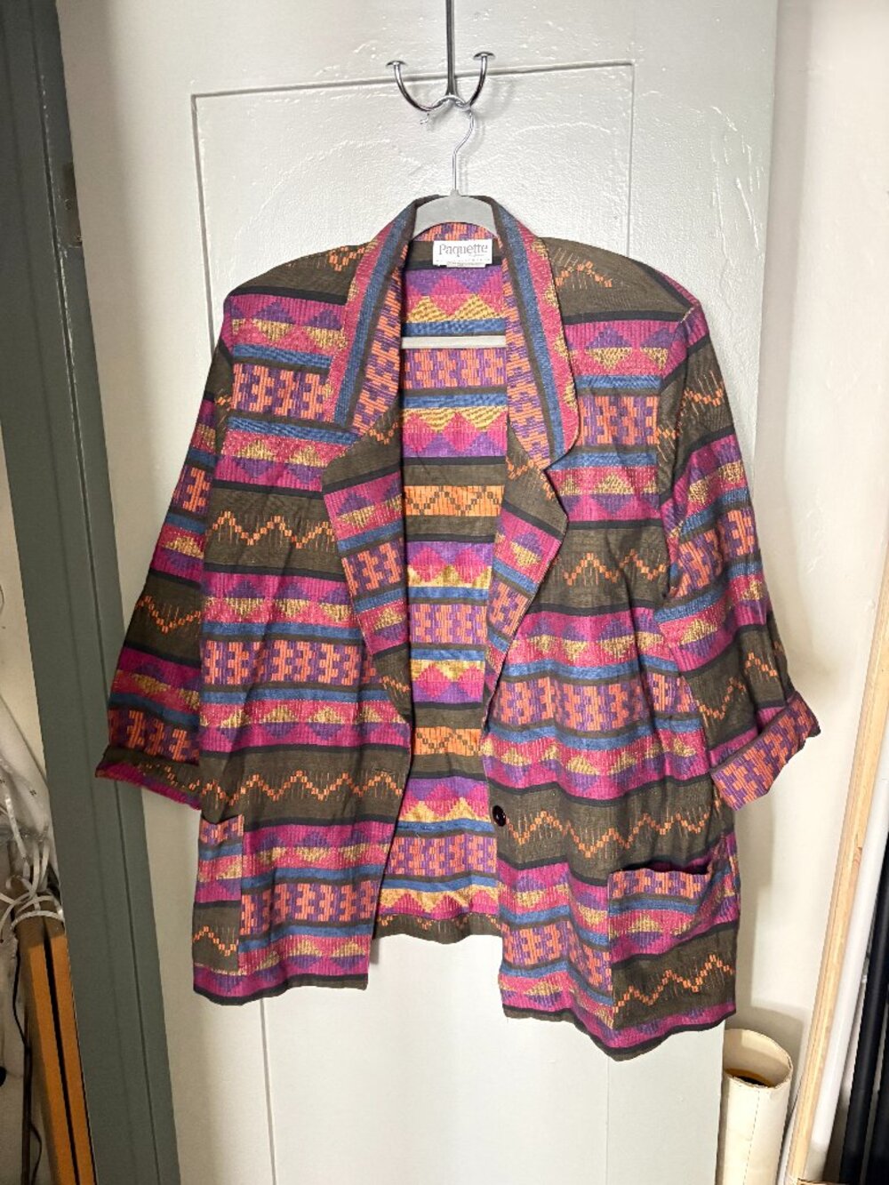 Vintage Paquette Woman Patterned Blazer